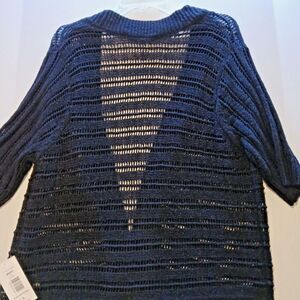 Nwt TanJay Large Black Y2K Cardigan, Very Boho Chic Retro 62% Acrylic, 38% Nylon